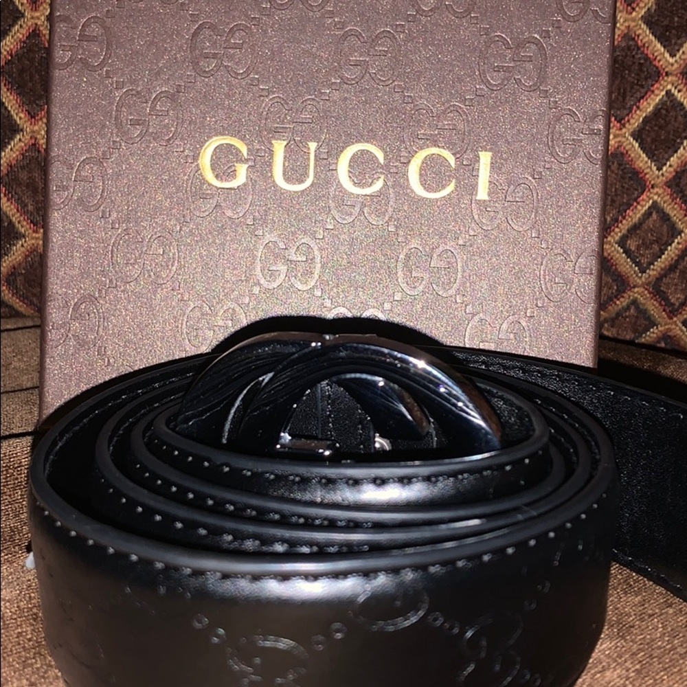 Black Interlock Double G Gucci Belt